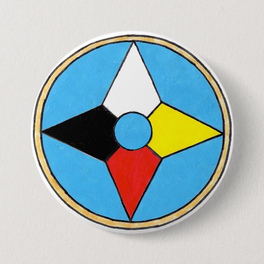 Langer Tanz-Schild-Knopf Button (Vorderseite)