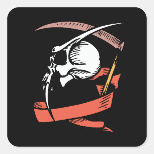 Langer Totenkopf-Verein Aufkleber