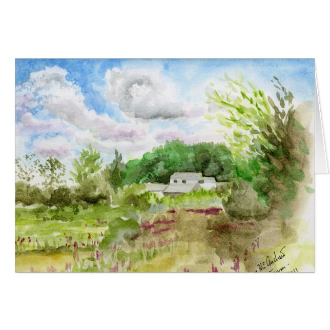 "Langer Weg-Bauernhof im August " (Vorderseite (Horizontal))