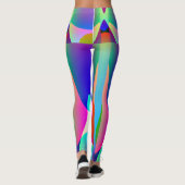 Langes, abstraktes, mehrfarbiges Legging Leggings (Rückseite)