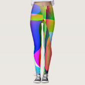 Langes, abstraktes, mehrfarbiges Legging Leggings (Vorderseite)