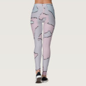 Langes abstraktes violettes und rosa Leggings (Rückseite)