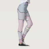 Langes abstraktes violettes und rosa Leggings (Rechts)