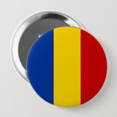 Langes Flaggensymbol Rumänien-Landes Button (Vorne & Hinten)