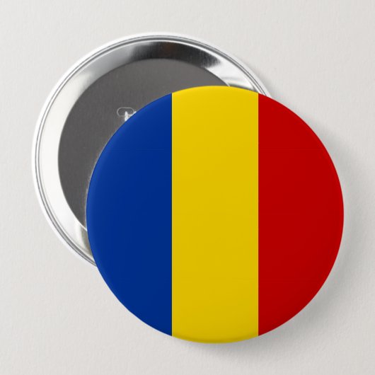 Langes Flaggensymbol Rumänien-Landes Button (Vorne & Hinten)