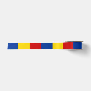 Langes Flaggensymbol Rumänien-Landes Satinband