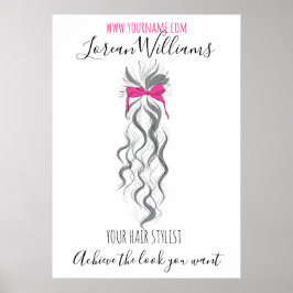 Langes, gewelltes Haar mit einer Fliegenmarkierung Poster