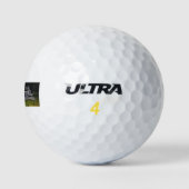 Langes graues Kaninchen springt über Felder Golfball (Logo)