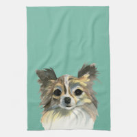 Langes Haar-Chihuahua-HundeAquarell-Porträt