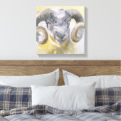 Langes Horn Schafe 2 Leinwanddruck (Insitu (Schlafzimmer))