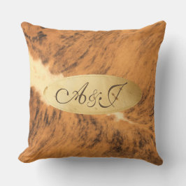 Langes Horn-Tierpelz-Druck-Chic Monogramm-Texas Kissen