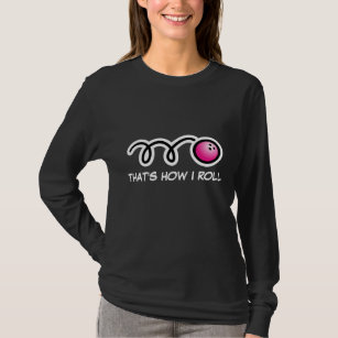 Langes Hülsen-Bowlings-Shirt für Frauen T-Shirt