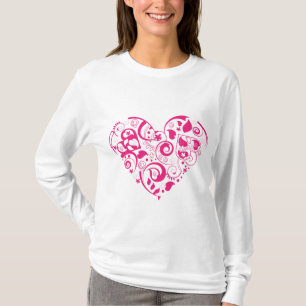 Langes Hülsen-Shirt der Damen mit rotem T-Shirt