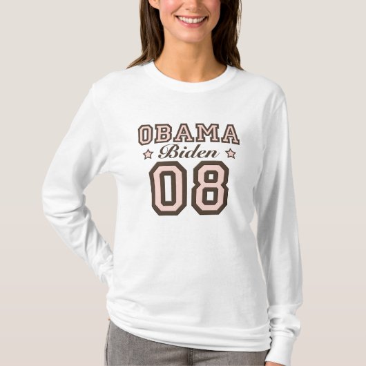 Langes Hülsen-T-Shirt Obama Biden 08 T-Shirt (Vorderseite)