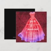 Langes Kleid Sweet 16 (Red) Einladung (Vorne/Hinten)