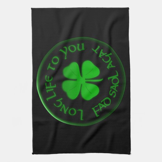 Langes Leben zu Ihnen irisches Sprichwort Geschirrtuch (Vertikal)
