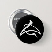 Langes Schriftzeichen Kranich Button (Vorne & Hinten)