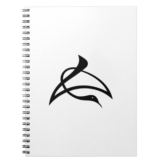 Langes Schriftzeichen Kranich Notizblock (Vorderseite)