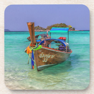 Langes Schwanz Boot, Koh Lipe, Thailand Getränkeuntersetzer
