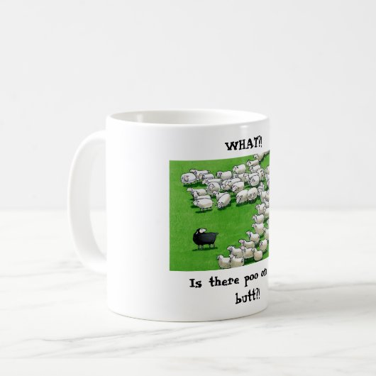 Langes verlorenes Lamm: klebriger Hintern Kaffeetasse (Vorderseite Links)
