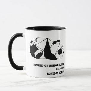 „Langeweile satt“ Tasse – Lustiger Panda-Spruch