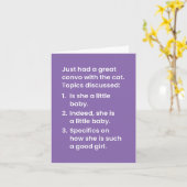 Langeweile und reden mit Katze / Nur weil Karte (Gelbe Blume)