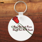 Langgesteckte Rose Schlüsselanhänger (Vorderseite)