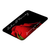 Langgestempelte Rote Rosen Persönliche Hochzeit Magnet (Linke Seite)