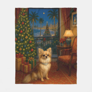 Langhaar Chihuahua Feiertag  Fleecedecke