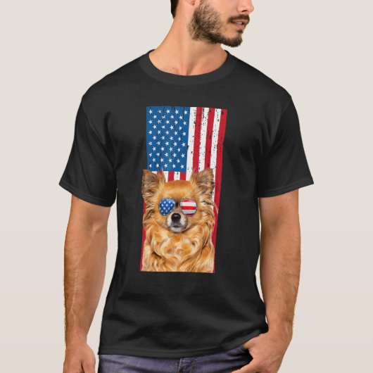 Langhaar Chihuahua Für Jungen Kinder Hund Ameri T-Shirt (Vorderseite)