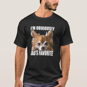 Langhaar-Chihuahua-Hund - Liebling des Vaters T-Shirt