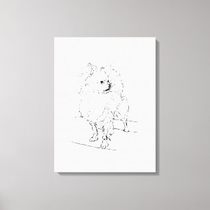 Langhaar Chihuahua - Minimalistische Hundeillustra Leinwanddruck