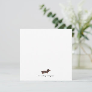 Langhaar-Dachshund-Aquarell-Flat-Notizkarte Einladung