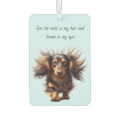 Langhaar-Dachshund Autolufterfrischer (Rückseite)
