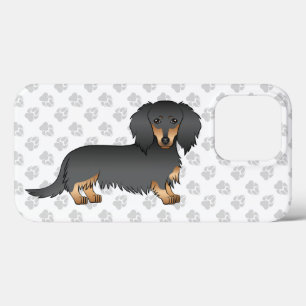 Langhaar-Dachshund-Cartroon-Hund mit schwarzem und Case-Mate iPhone Hülle