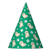Langhaar-Dachshund in Creme Partyhütchen (Links)