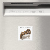 Langhaar-Dachshund Magnet (In Situ (Geschirrspüler))