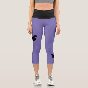 Langhaar-Dachshund - Silhouette 1 Capri Leggings