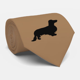 Langhaar-Dachshund - Silhouette 1 Krawatte
