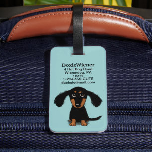 Langhaar-Dachshund-Welpe Gepäckanhänger