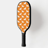 Langhaar Dackel Love Pickleball Orange Pickleball Schläger (Links)