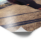 Langhaarfrau und Bergfotografie Fotodruck (Ecke)