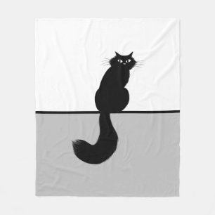 Langhaarige Black Kitty Cat mit langflaumigem Schw Fleecedecke