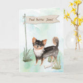 Langhaarige Chihuahua fühlen sich besser Operation Karte (Gelbe Blume)