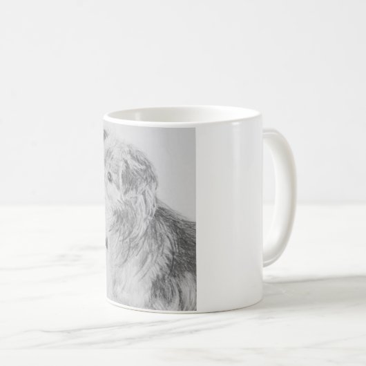 Langhaarige Chihuahua-HundeTasse Kaffeetasse (VorderseiteRechts)