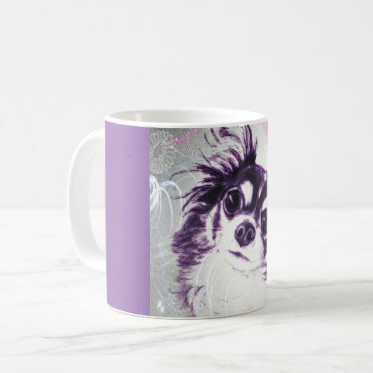 Langhaarige Chihuahua Kaffeetasse (Vorderseite Links)