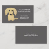 Langhaarige Creme Blonde Dackel | Dackel Hund Visitenkarte (Vorne/Hinten)