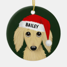 Langhaarige Creme Dackel Santa Hunde nach Maß