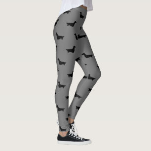 Langhaarige Dachshund-Silhouetten Wiener Dogs Leggings
