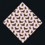 Langhaarige Dackel Bandana Halstuch<br><div class="desc">Dieses Design zeichnet sich durch niedliche langhaarige Dackeln aus. Passen Sie dieses Design an,  indem Sie eine Hintergrundfarbe Ihrer Wahl auswählen.</div>